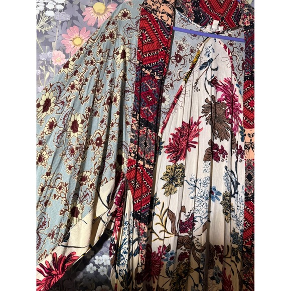 UMGEE USA Patchwork Floral Kimono Cardigan Duster Boho Festival Lightweight - Picture 6 of 10